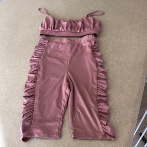 Fashion Nova 2 piece spandex ruched summer set